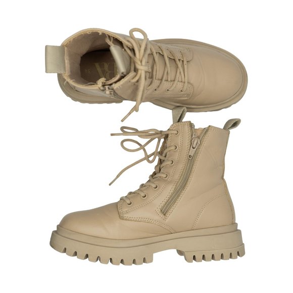 Zara Kids Girl Monochromatic Lug Sole Ankle Boot Combat Boot Bootie Size 2.5 |33 - Picture 1 of 12